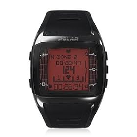 Polar FT60G1 Men's Heart Rate Monitor Watch with G1 GPS Sensor (Black with Red Display)