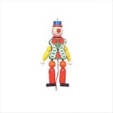 Wooden Green Clown Jumping Jack Toy