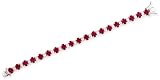 Silver Prong-Set Cubic Zirconia Ruby Diamond Tennis Bracelet