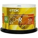 TDK CD-R80BCB50, CD-R 52x 80 Min 50 Pack Spindle