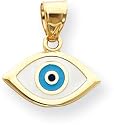 Enamel "Evil Eye" Charm, 14K Yellow Gold