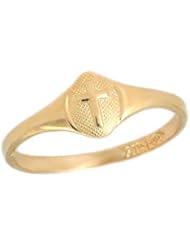 Kids 14K Yellow Gold Cross Ring For Boys And Girls (size 2 1/2)