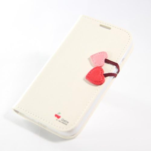 "Hello Deere" Cherry Series Wallet Style Soft Cover for Samsung Galaxy Note II N7100 - Ivory White (HD-CS7100-04)
