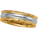 14K Two Tone Gold Design Band