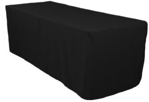 LinenTablecloth 6 ft. Fitted Polyester Tablecloth Black