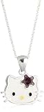 Hello Kitty Girl's Sterling Silver February Birthstone Pendant and Chain