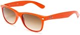Ray-Ban RB2132 New Wayfarer Sunglasses,Orange Frame/Gradient Brown Blue Lens,55 mm