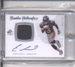 2008 SP Authentic #281 Eddie Royal JSY AU RC - Denver Broncos (RC - Rookie Card - Piece of Authentic Jersey - Autographed - Serial #d)(Football Cards)