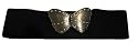 Butterfly Buckle Stretch Waist Dress Belt in Black -- SwankySwans
