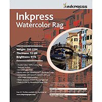 Inkpress Watercolor Linen - Texture Matte Archival Cotton Rag Inkjet Paper - 15mil. - 250gsm - 11