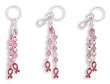 PINK RIBBON BREAST CANCER BEADED KEY CHAIN Purse Charm