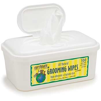 Earthbath All Natural Hypo-Allergenic and Fragrance-Free Grooming Wipes, 100 Wipes