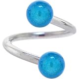 Coral Blue MIRACLE BALL Spiral Twister Belly Ring