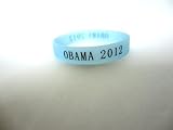 Obama 2012 Blue Glow in the Dark Silicone Wristband