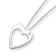 Diamond and Sterling Silver Pendant with 18" Chain