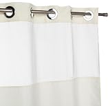 Hookless Mystery 71-Inch-by 74-Inch Shower Curtain, Beige