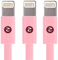 Zenotech 3 x PCS Cable Data Charging 3 Ft iOS 8 Lightning cable for iPhone 6, 6 plus, 5, 5S, 5C iPad Lightning USB Charger Cable Data Sync 1 meter - iOS 8 Compatible LM Pink