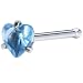 20 Gauge L. Blue Heart Cubic Zirconia Nose Bone