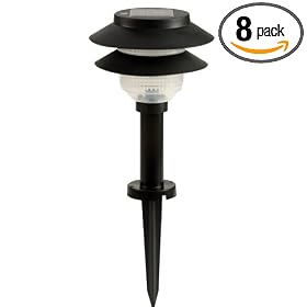 Moonrays 95888 Ashbury 8 Pack of Black Solar Plastic Fixtures