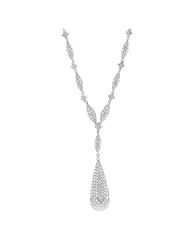14k White Gold 4.75 Carat Diamond Teardrop Necklace