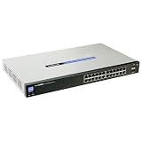 Linksys SLM2024 24-Port 10/100/1000 Gigabit Smart Switch with 2 Combo SFPs