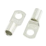 uxcell 銅ケーブルラグ　スピーカー　端子　銅メッキ　シームレスバレル　シルバートーン　５個入り