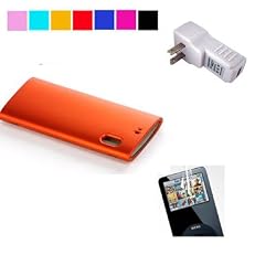 New Ipod Nano Shield Protector Cover Case Snapon for Ipod Nano 8gb 16gb 4th Generation, 5th Generation + Screen Protector + Cloth + Ipod Nano USB Home Wall Charger (5th generation, Orange)