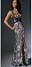 123NP LEOPARD SATIN EVENING PARTY PAGEANT PROM DRESS