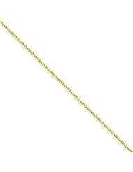 1mm Solid 14K Yellow Gold High Polish Classic Square Wheat Link Chain Necklace with Lobster-Claw Clasp - 22" inches