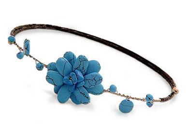 Blue Floral Choker Delicate 5 L
