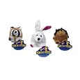 Petmate Squatter Ball Shaped Dog Toys featuring a Raccoon, Hedgehog and Rabbit , 3-pack, Medium