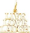 10K Yellow Gold Live Love Laugh Charm