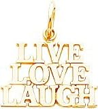 10K Yellow Gold Live Love Laugh Charm Polished Jewelry