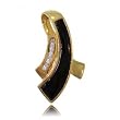 Modern Onyx and Diamond Slide Pendant in 14 Karat White Gold