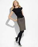 AK Anne Klein Petite Knit dress with Tweed Woven Bottom