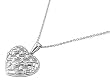 Sterling Silver CZ Necklaces - Heart - 16-18" (adjustable) Height: 20mm