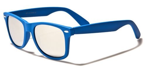 Vintage Retro Classic Mirror Reflective Revo Lens Wayfarer Style Sunglasses - 80's Fashion (Revo Lens Frame - Orange)