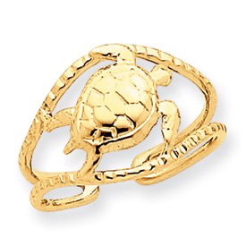 14k Turtle Toe Ring by JewelryWeb