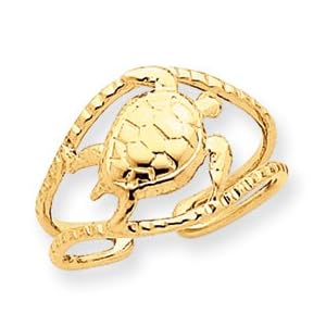 14k Turtle Toe Ring by 