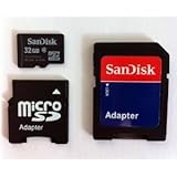 SanDisk 32GB MicroSDHC High Speed Class 4 Card with MicroSD to SD Adapter a ....