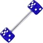 Blue Dice Tongue Ring
