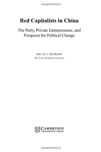 Red Capitalists in China: The Party, Private Entrepreneurs, and Prospects for Political Change (Cambridge Modern China Series) Book Image