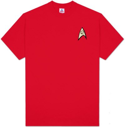 Star Trek ENGINEERING UNIFORM Classic Adult Red T-shirt