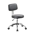 Vinyl Stool with Back - Black