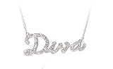 CleverEve's Sterling Silver Diva' Crystal Necklace