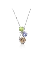 Multicolor Triplet Pendant Necklace