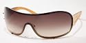 PRADA SPR63H 5AK6S1 SHINY GOLD BROWN GRADIENT SHIELD AVIATOR SUNGLASSES
