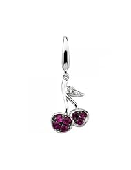 Pink Sapphire and Diamond Cherry Charm