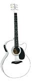 Brunswick Stage Model Semi-Acoustic Jumbo Acoustic Guitar. Metallic White Finish.