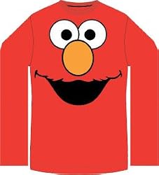 Sesame Street Elmo Face Red Long Sleeves Tee T-Shirt